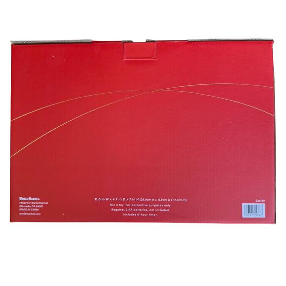 World Market Mid-Century Modern Drive In LED Christmas Decor Laser Cut Wood NEW - Picture 4 of 8